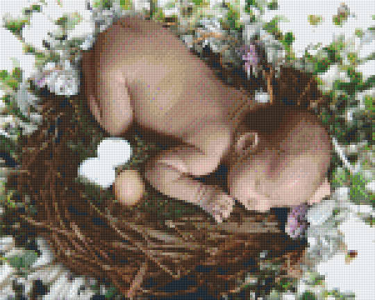 Baby In Bird's Nest Nine [9] Baseplate PixelHobby Mini-mosaic Art Kit